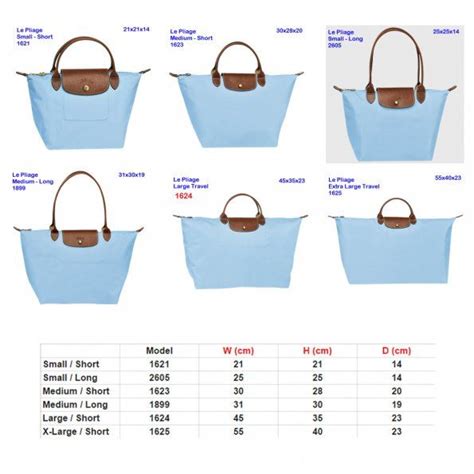 dimensions of a longchamp bag.